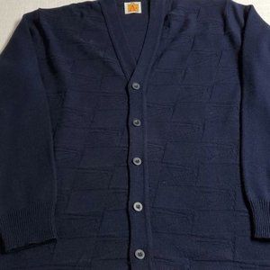 SAI A+ Sz. 3X Embroidered Insignia Grandpa Blue Knit LS Cardigan